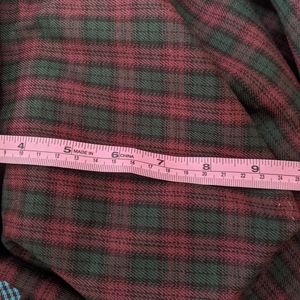 red and green plaid sewing fabric